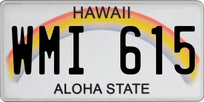 HI license plate WMI615