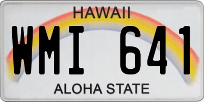 HI license plate WMI641