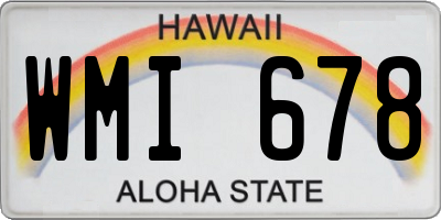 HI license plate WMI678