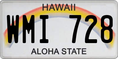 HI license plate WMI728