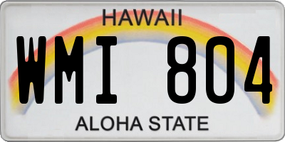 HI license plate WMI804