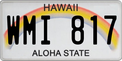 HI license plate WMI817