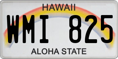 HI license plate WMI825