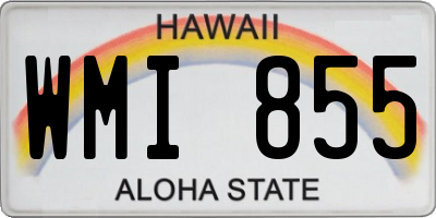 HI license plate WMI855