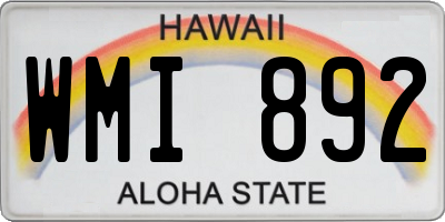 HI license plate WMI892