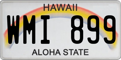 HI license plate WMI899