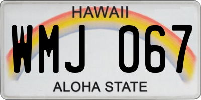 HI license plate WMJ067