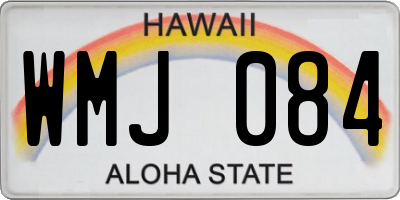 HI license plate WMJ084