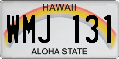 HI license plate WMJ131