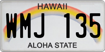HI license plate WMJ135