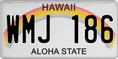 HI license plate WMJ186