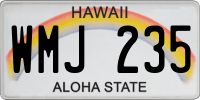 HI license plate WMJ235
