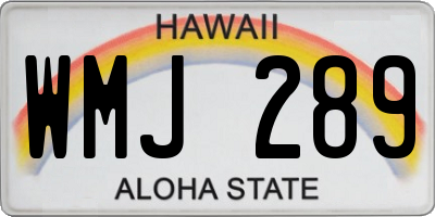 HI license plate WMJ289
