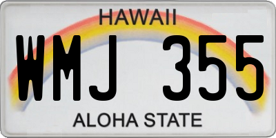 HI license plate WMJ355