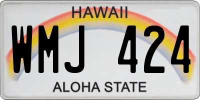 HI license plate WMJ424