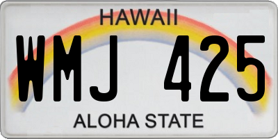 HI license plate WMJ425