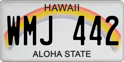 HI license plate WMJ442