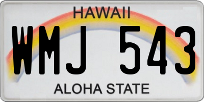 HI license plate WMJ543