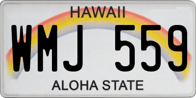HI license plate WMJ559