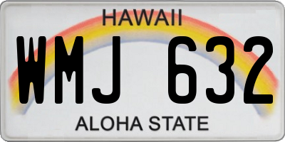 HI license plate WMJ632
