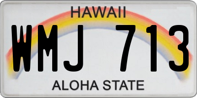 HI license plate WMJ713