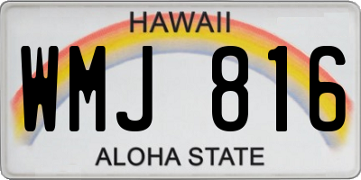 HI license plate WMJ816