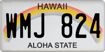 HI license plate WMJ824