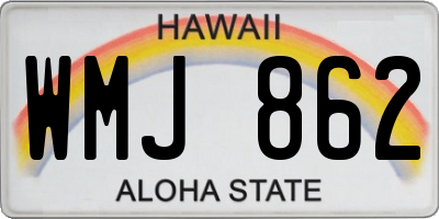 HI license plate WMJ862