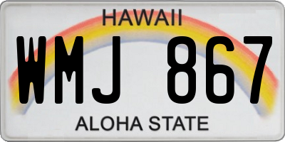 HI license plate WMJ867