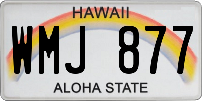 HI license plate WMJ877