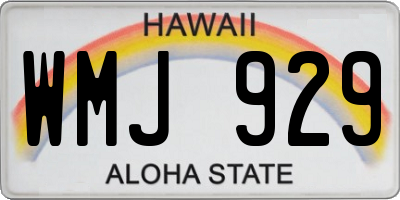 HI license plate WMJ929