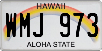 HI license plate WMJ973