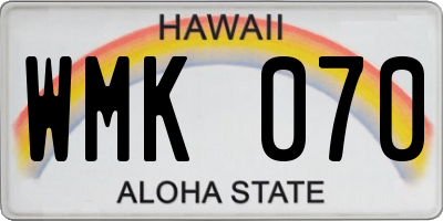 HI license plate WMK070