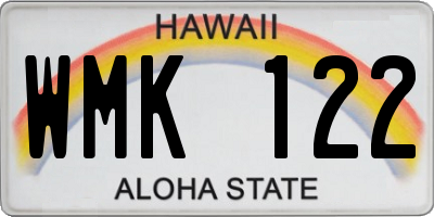 HI license plate WMK122