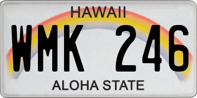 HI license plate WMK246