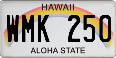 HI license plate WMK250