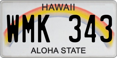HI license plate WMK343