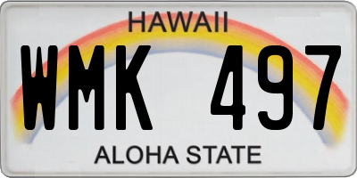 HI license plate WMK497