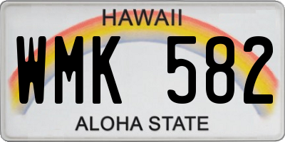 HI license plate WMK582