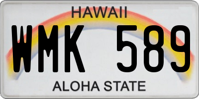HI license plate WMK589