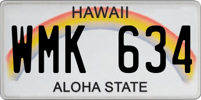 HI license plate WMK634