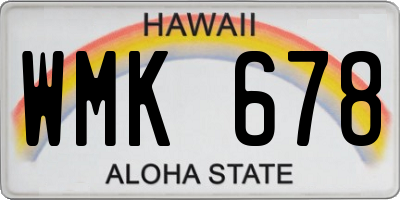 HI license plate WMK678