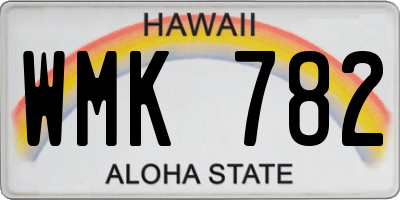 HI license plate WMK782