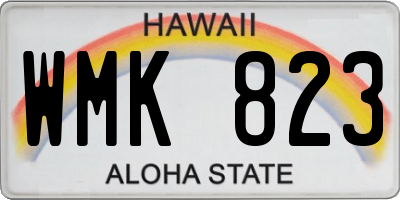 HI license plate WMK823