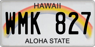 HI license plate WMK827