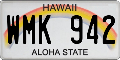 HI license plate WMK942