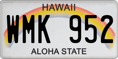HI license plate WMK952