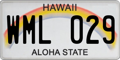 HI license plate WML029