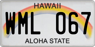 HI license plate WML067