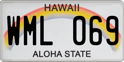 HI license plate WML069